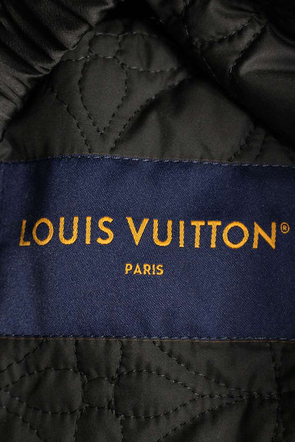 LOUISVUITTON Logo Rhinestone Zip-Up Blouson Black Size S