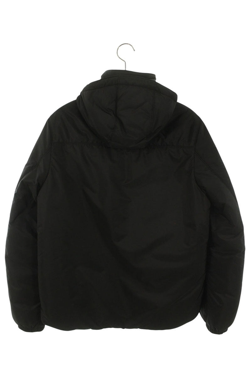 PRADA Black Nylon Triangle Logo Puffer Blouson Size S