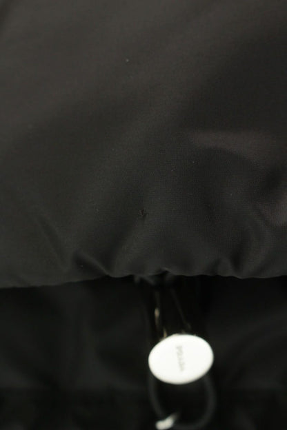 PRADA Black Nylon Triangle Logo Puffer Blouson Size S