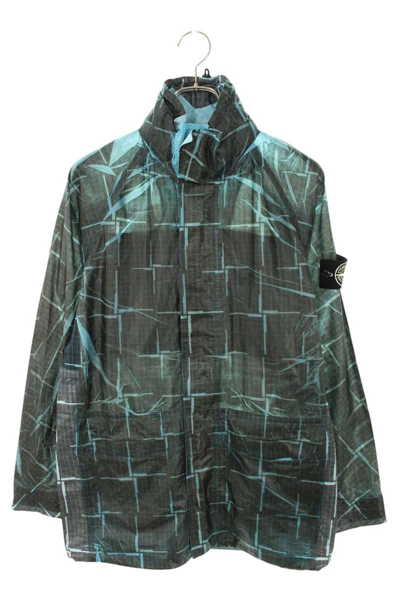 STONEISLAND Blue Polyester Check Print Blouson Size S