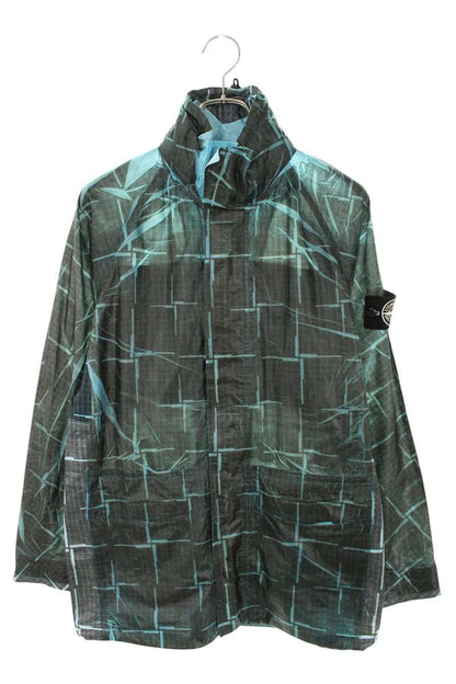 STONEISLAND Blue Polyester Check Print Blouson Size S