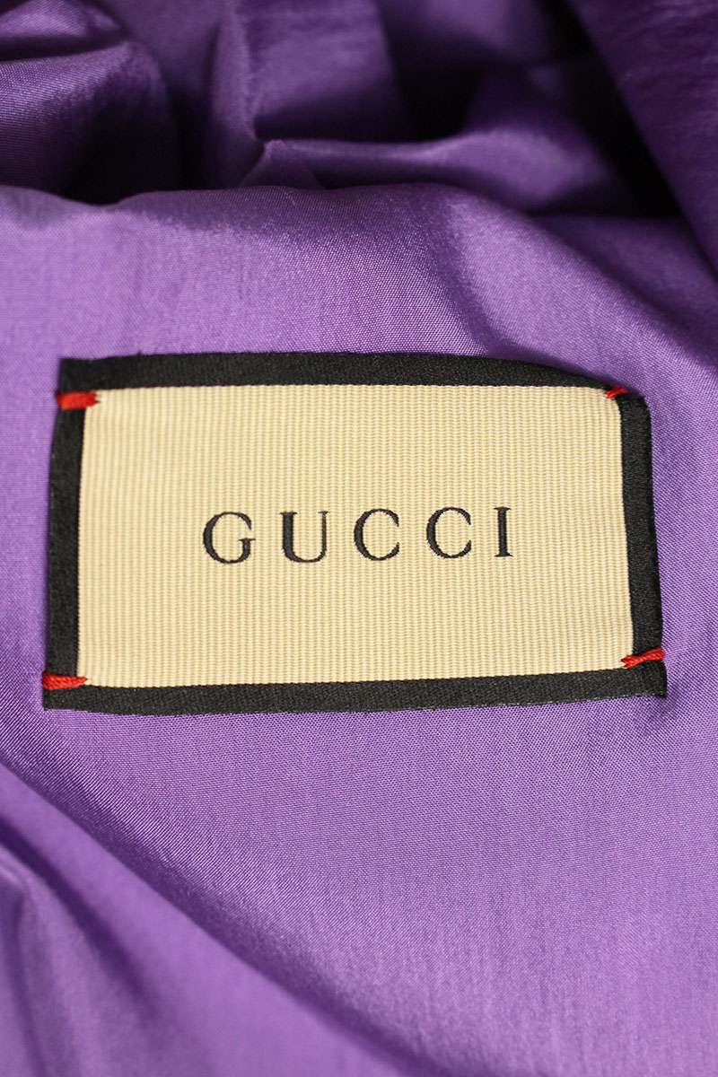 GUCCI 23SS Orange Silk Sequined Logo Blouson Size L