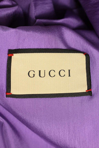 GUCCI 23SS Orange Silk Sequined Logo Blouson Size L