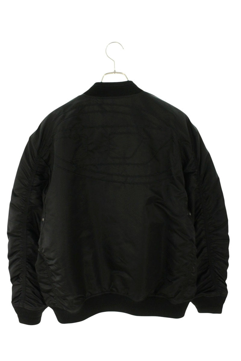 DIESEL Black Nylon D Logo Reversible Bomber Size M