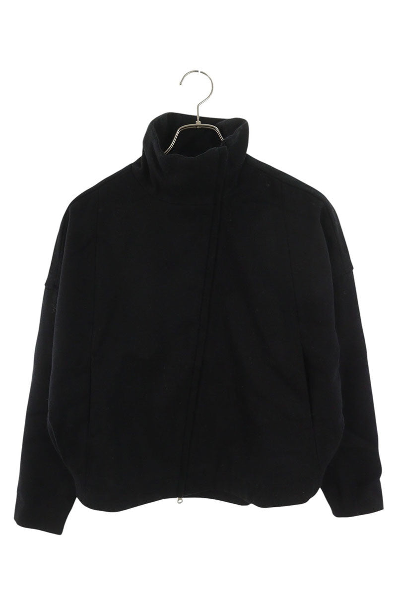 Basisbroek Black Wool Blend Stand Collar Jacket Size S