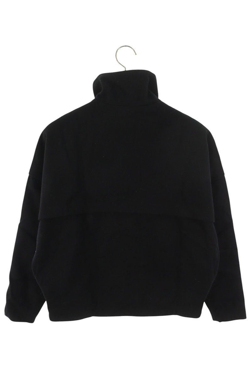 Basisbroek Black Wool Blend Stand Collar Jacket Size S