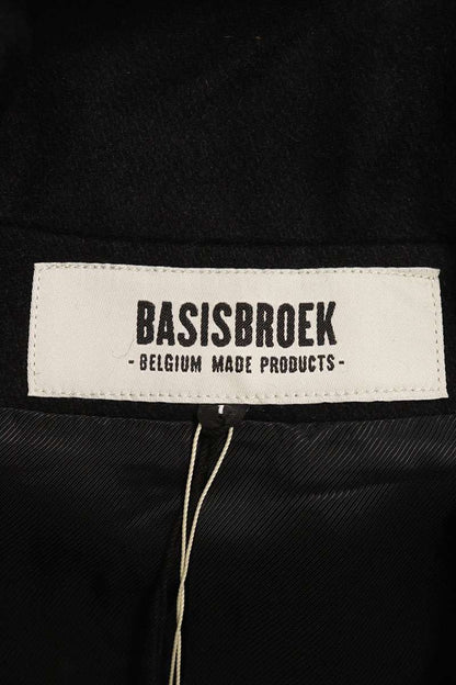 Basisbroek Black Wool Blend Stand Collar Jacket Size S