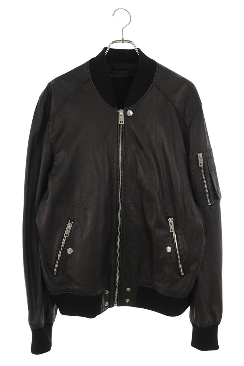 DIESEL Lamb Leather Bomber Blouson Black Size XXL