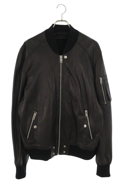 DIESEL Lamb Leather Bomber Blouson Black Size XXL
