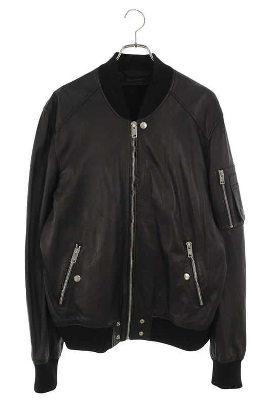 DIESEL Lamb Leather Bomber Blouson Black Size XXL