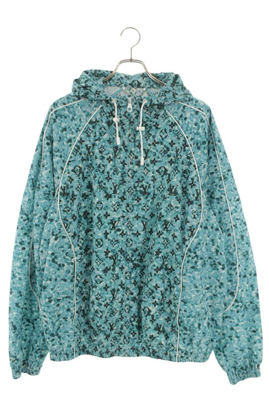 LOUISVUITTON 23AW Monogram Printed Windbreaker Blue Size XL