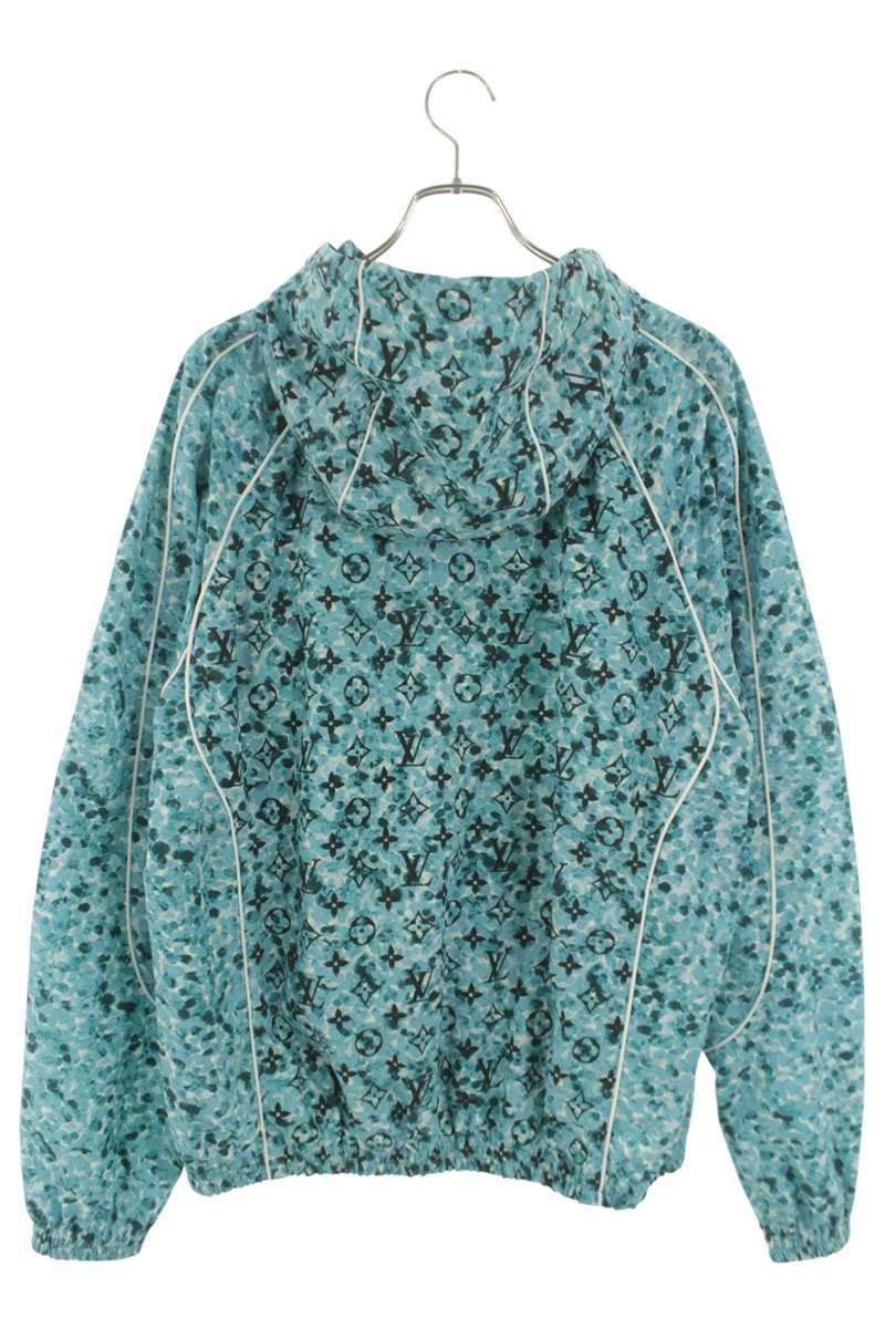 LOUISVUITTON 23AW Monogram Printed Windbreaker Blue Size XL