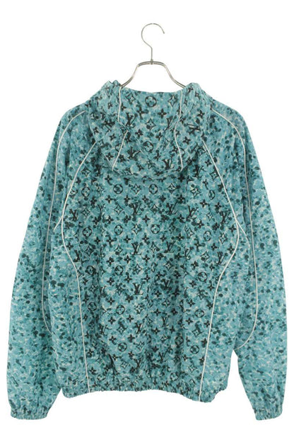 LOUISVUITTON 23AW Monogram Printed Windbreaker Blue Size XL