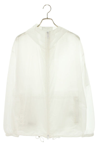 PRADA Triangle Logo Plate Nylon Zip Blouson White Size L