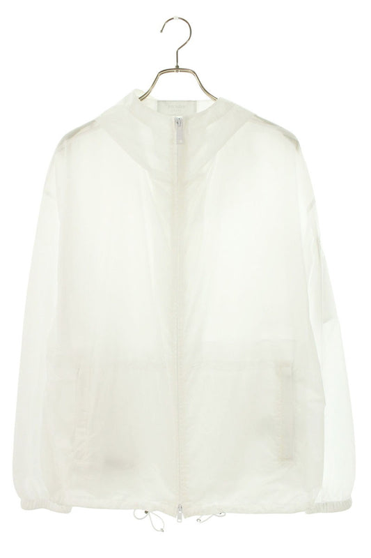 PRADA Triangle Logo Plate Nylon Zip Blouson White Size L