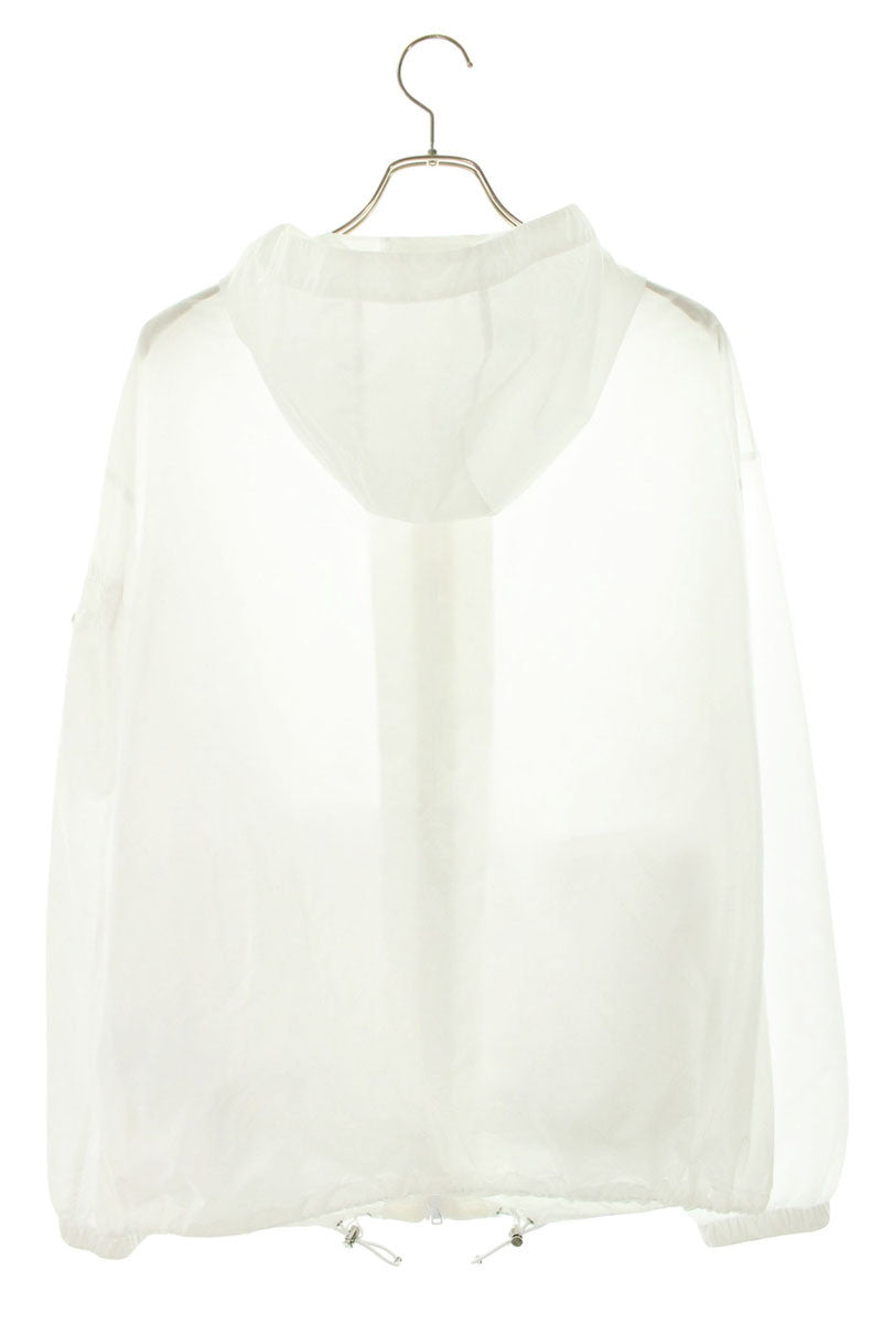 PRADA Triangle Logo Plate Nylon Zip Blouson White Size L