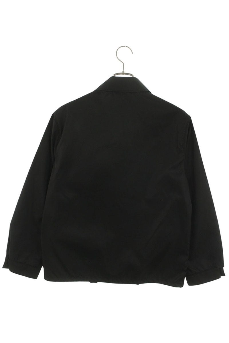 PRADA Re-Nylon Triangle Logo Plate Zip Blouson Black Size S