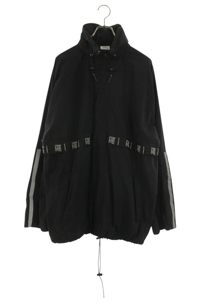 Vetements Care label-detail shell hooded jacket Zip Up Blouson Black Size M
