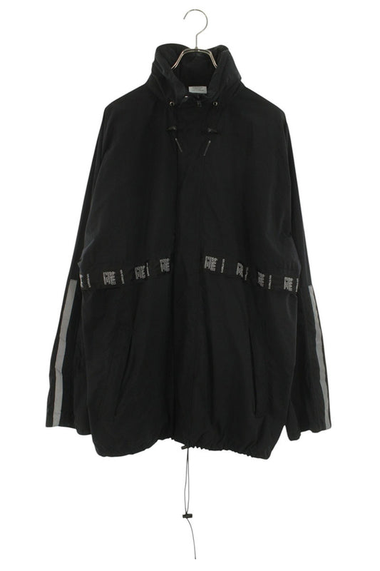 Vetements Care label-detail shell hooded jacket Zip Up Blouson Black Size M
