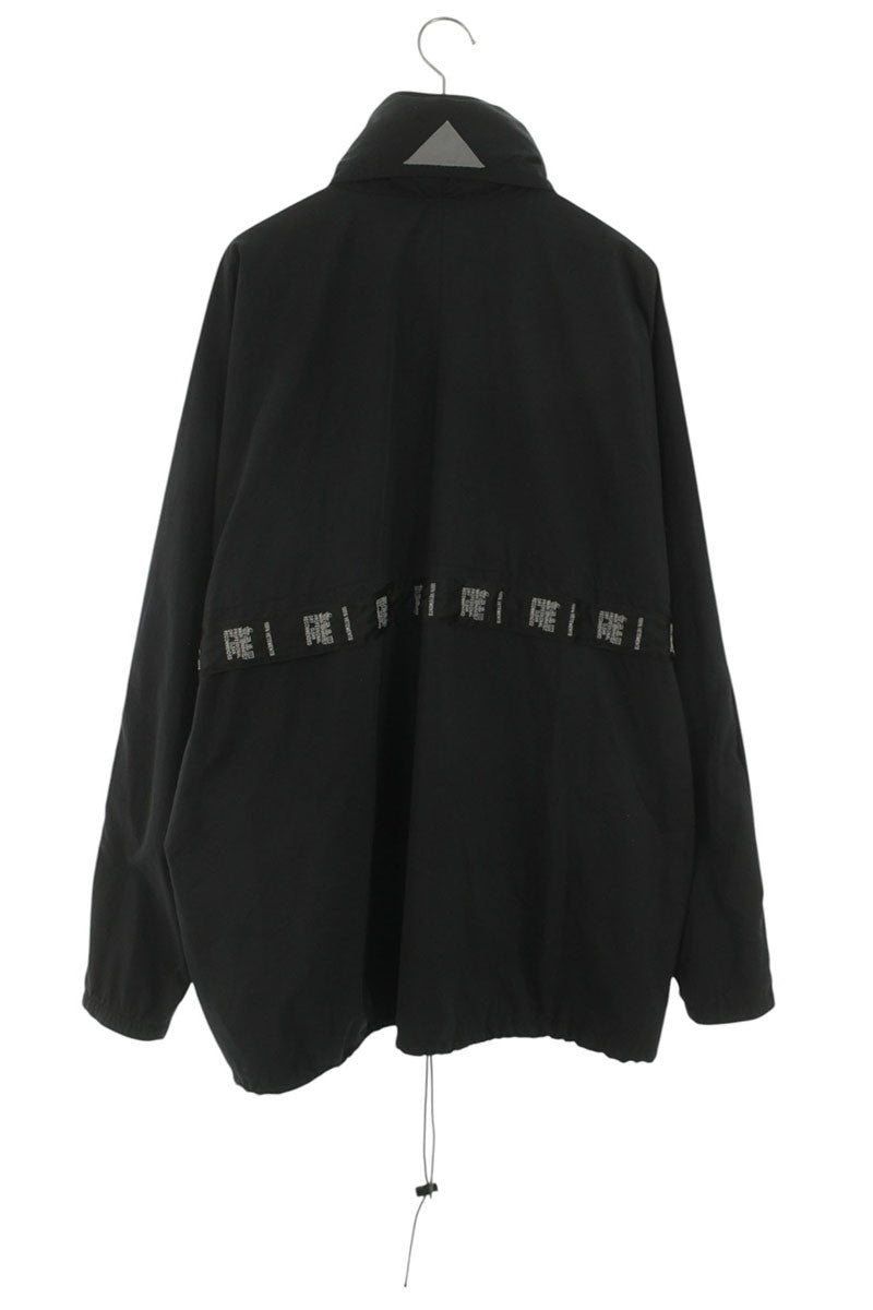 Vetements Care label-detail shell hooded jacket Zip Up Blouson Black Size M
