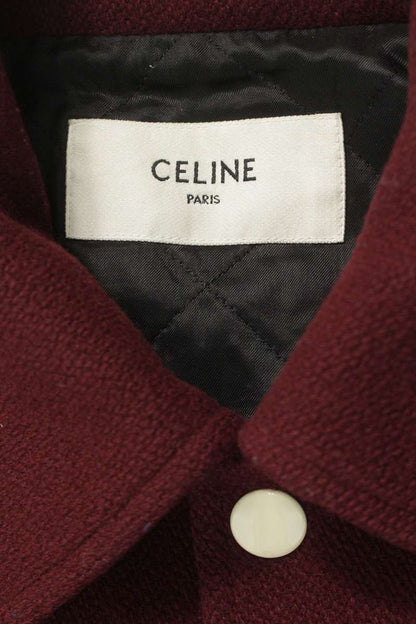 CELINE Baseball Teddy Wool Jacket Red Size 44