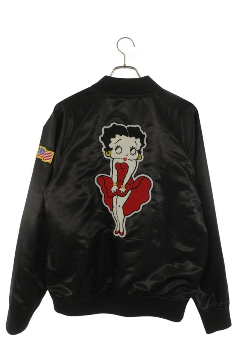 SUPREME 16SS Betty Boop Satin Club Jacket black Size L