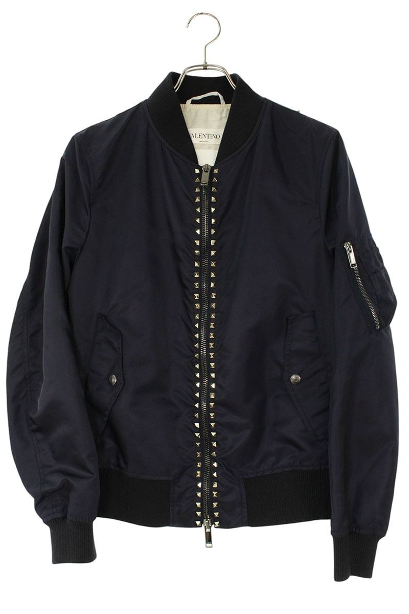 Valentino Stud Blouson Blue x White Size S