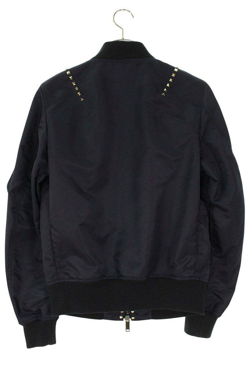 Valentino Stud Blouson Blue x White Size S
