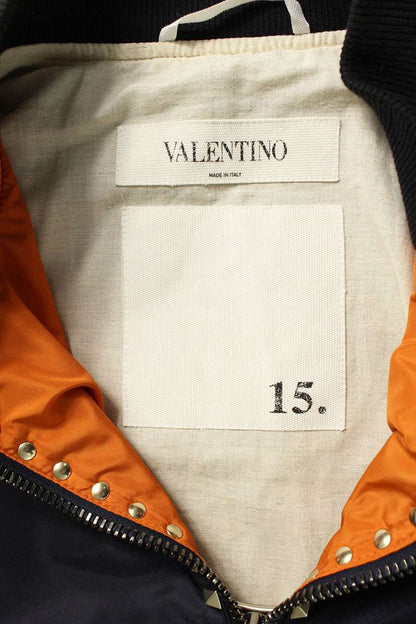 Valentino Stud Blouson Blue x White Size S