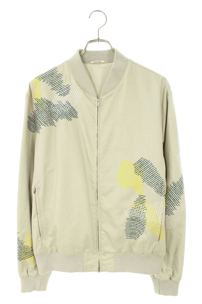 HERMES Embroidered Bomber Blouson Gray Size M