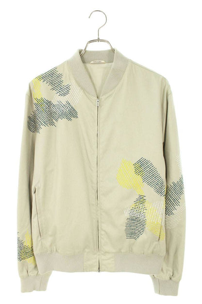 HERMES Embroidered Bomber Blouson Gray Size M