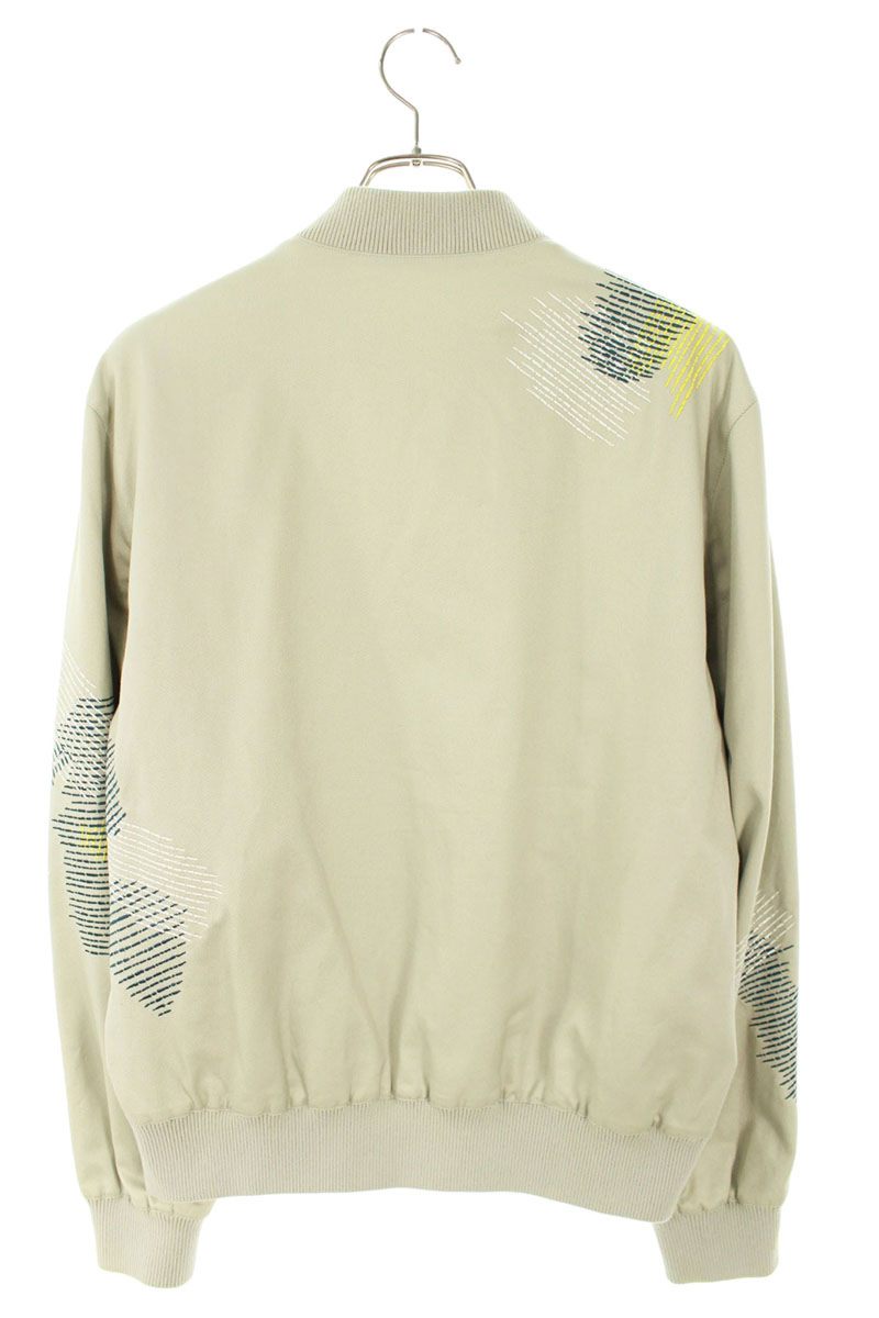 HERMES Embroidered Bomber Blouson Gray Size M