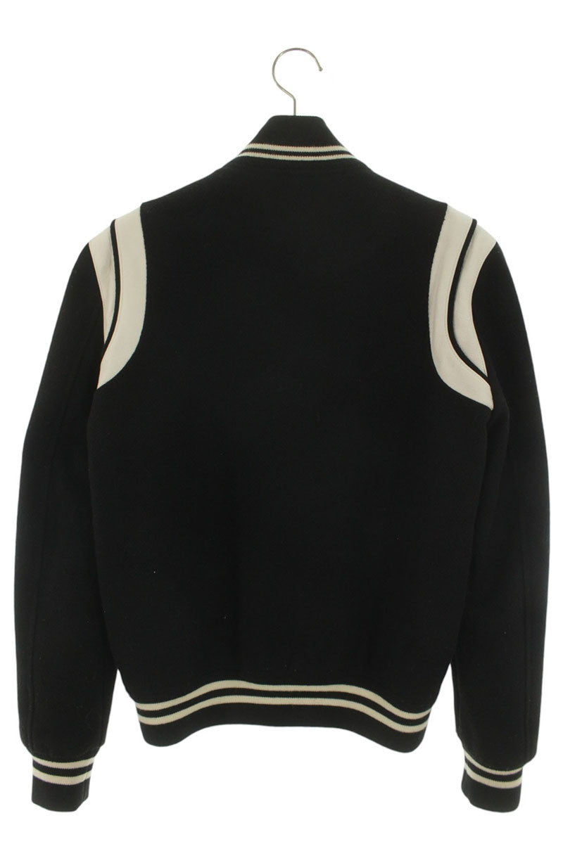 SAINT LAURENT PARIS Teddy Leather Trim Varsity JKT Size XS