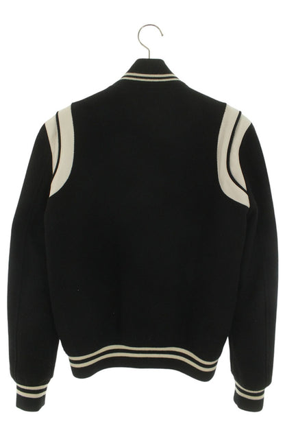 SAINT LAURENT PARIS Teddy Leather Trim Varsity JKT Size XS