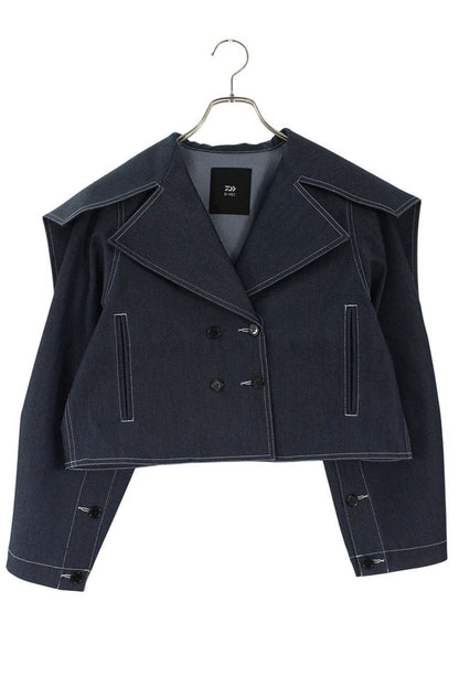 D-VEC Cropped Design Blouson Indigo Blue Size M