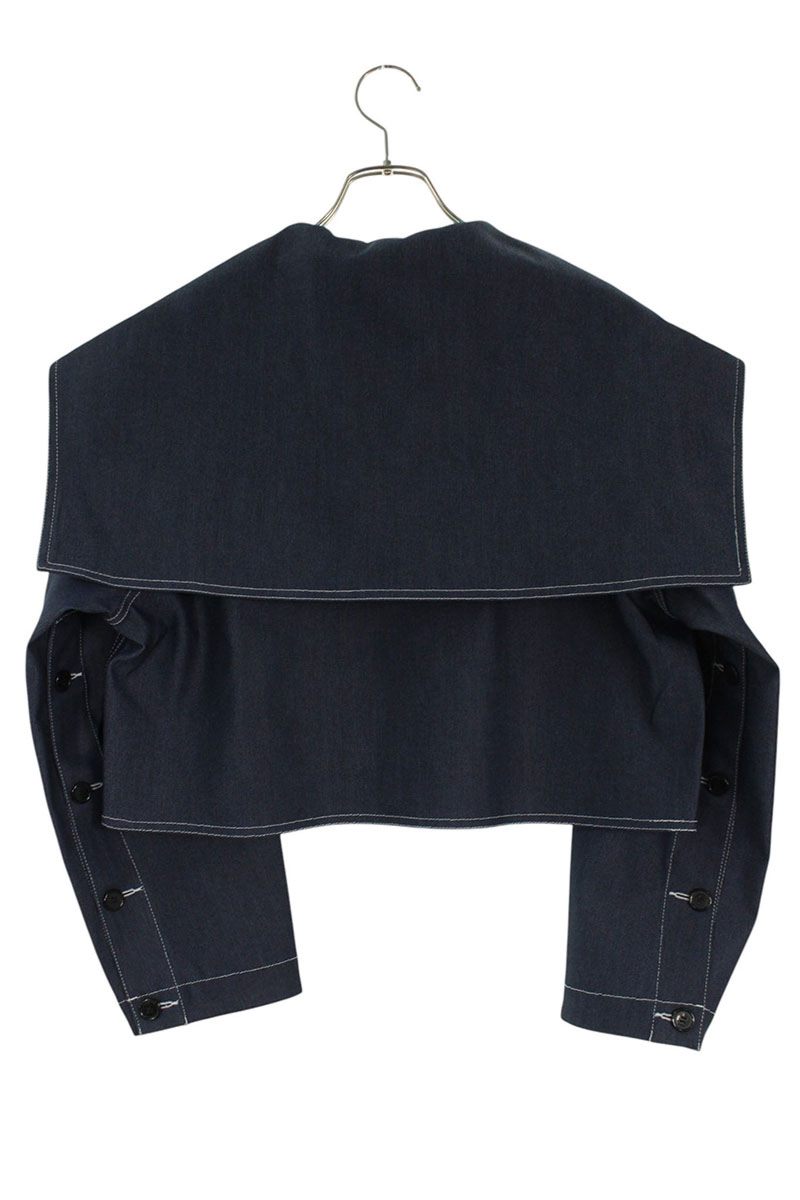 D-VEC Cropped Design Blouson Indigo Blue Size M