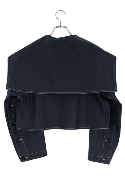 D-VEC Cropped Design Blouson Indigo Blue Size M