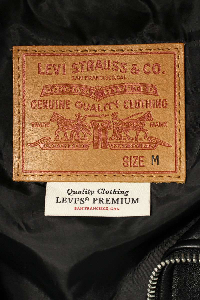 Levi's PREMIUM BLACK FULLZIP SPORTS LEATHER JACKET Size M