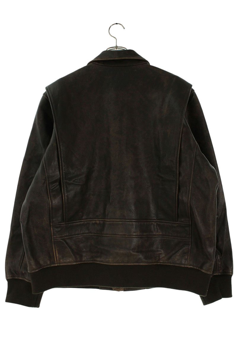 Levi's Clayton Aviator Goat Leather Jacket Brown Size L