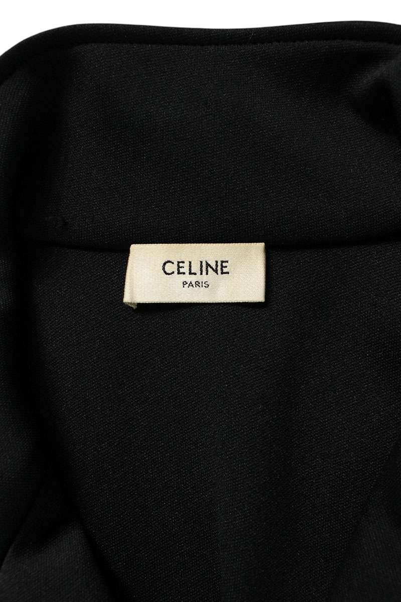 CELINE Double Face Half Zip Track Jacket Black White Size L