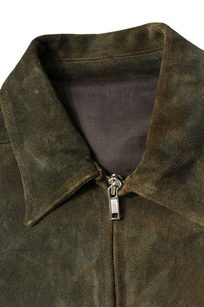 Rick Owens Suede Leather Blouson Green Size L