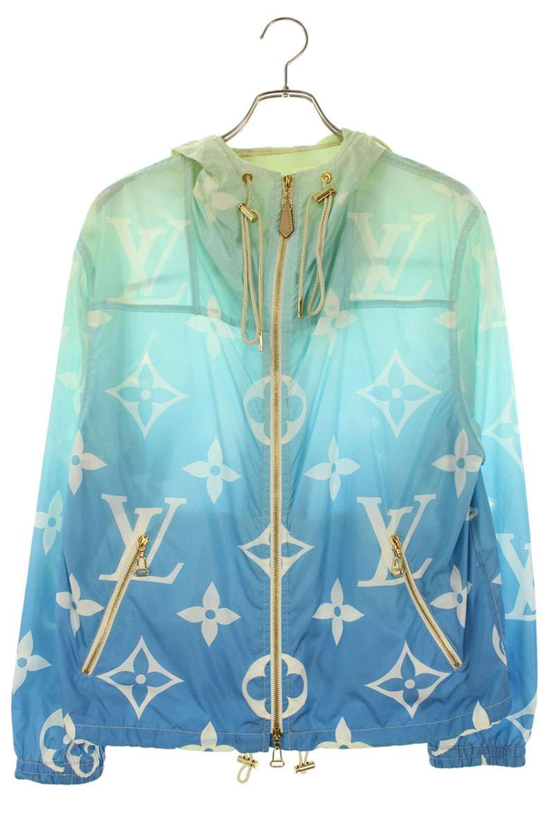 LOUISVUITTON Monogram Nylon Blouson Blue Size XXS