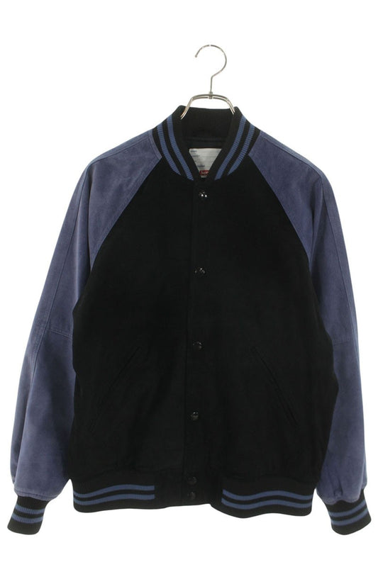 Supreme 17SS Suede Varsity Jacket Blouson Black Size S