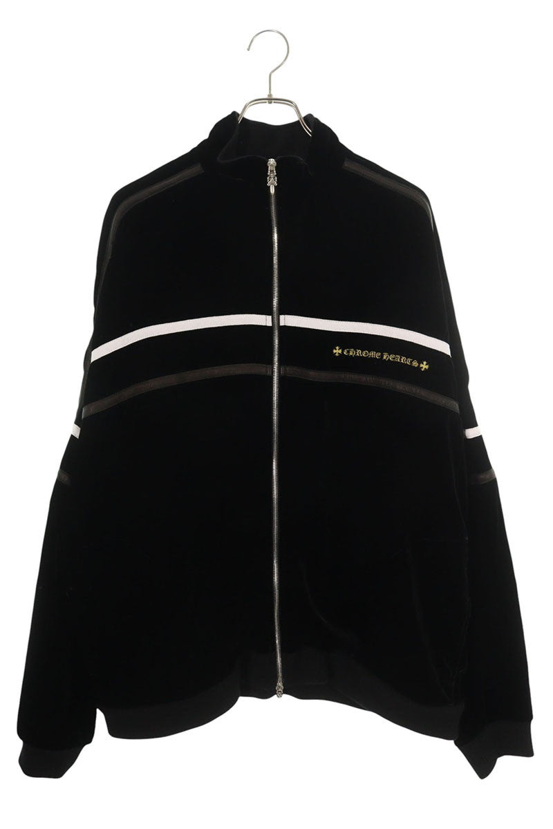 Chrome Hearts VELVET TRACKSUIT JACKET Black Velour Size XXL