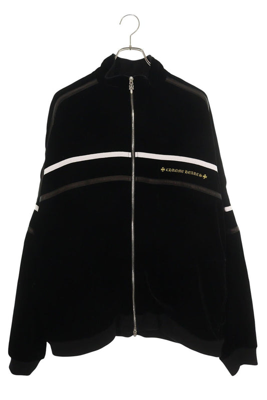 Chrome Hearts VELVET TRACKSUIT JACKET Black Velour Size XXL