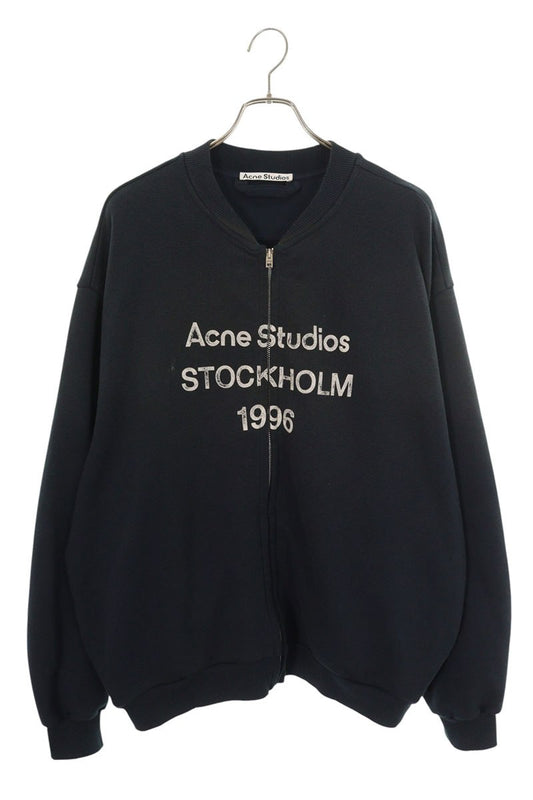 ACNE STUDIOS Black Vintage Logo Print Zip Blouson Size XL