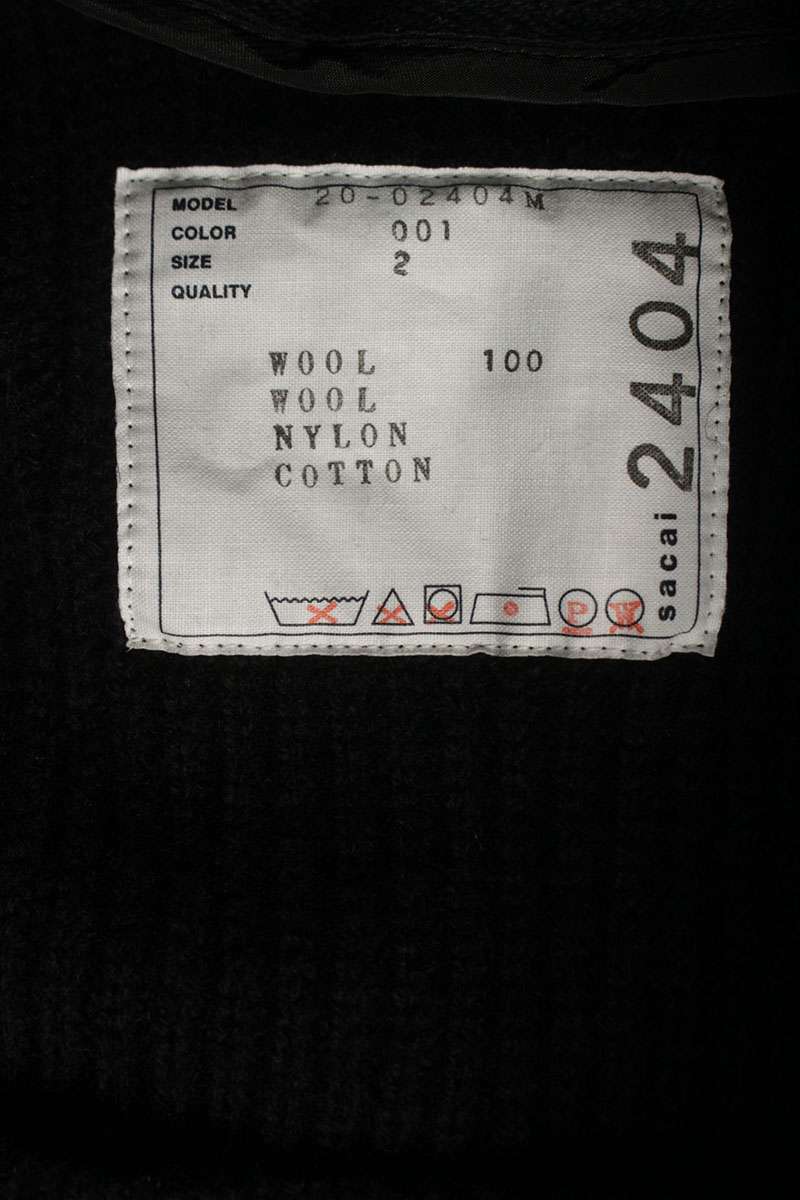 Sacai Wool Knit Blouson Black Size M