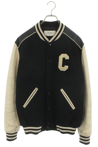 CELINE C-Logo Wool Blend Teddy Blouson Multi Size M