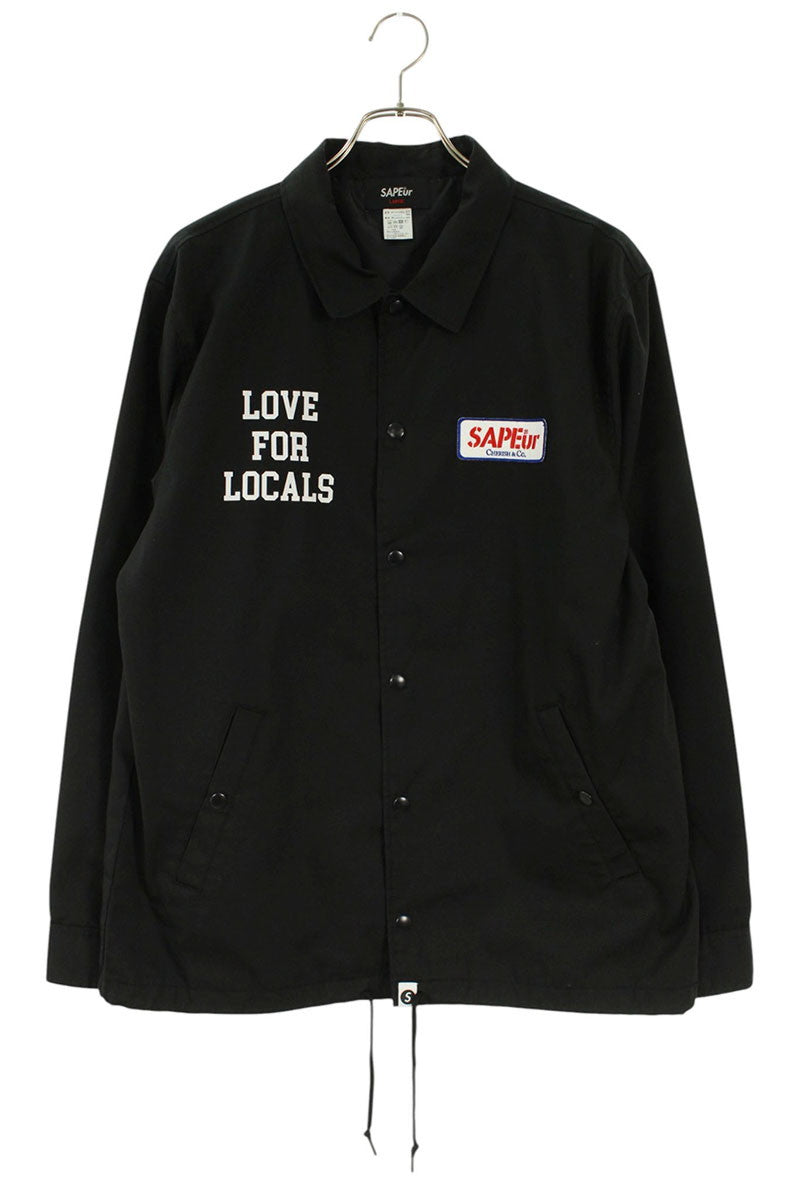 SAPEur LOCALS JKT Patch Print Coach Jacket Black Size L