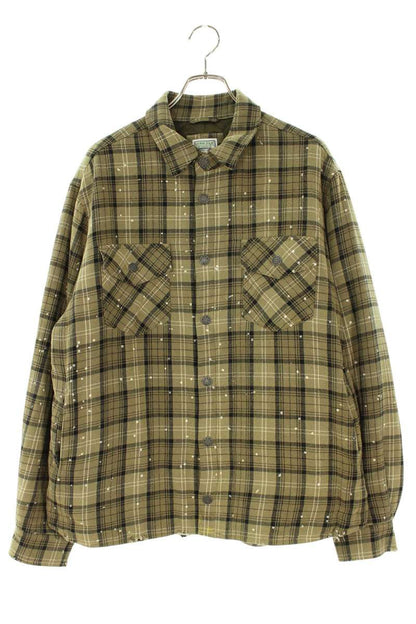 GUESS Flannel Check Blouson Khaki Size M